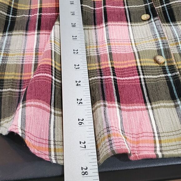 Vintage Karen Scott Blouse Womens Size Large Pink Plaid Button Up Cottage Preppy - Picture 6 of 8